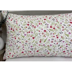 Poszewka bawełniana na poduszkę Fioletowe kwiatuszki 50x150 cm