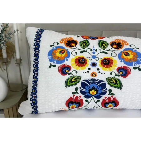 Poszewka na poduszkę relaksacyjną w niebieskie paski, 50x150 cm, 100% bawełna