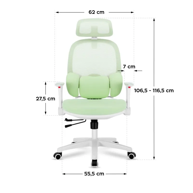 Fotel obrotowy dla dziecka Junior 6.3 Green – widok 8