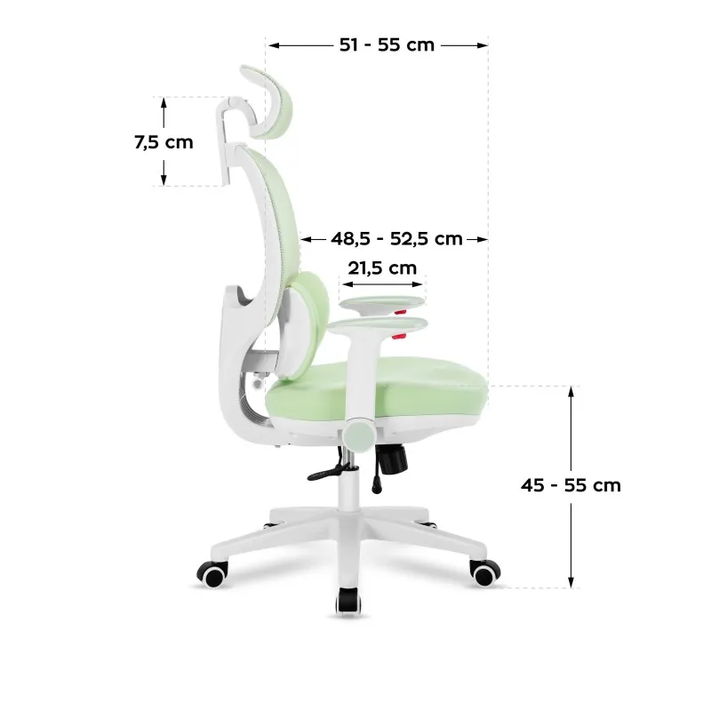 Fotel obrotowy dla dziecka Junior 6.3 Green – widok 9