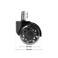 Kółka do fotela Wheels 3.0 Black 6