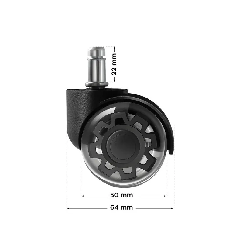 Kółka do fotela Wheels 3.0 Black 6