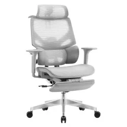 Fotel ergonomiczny Expert 8.7 w szarym kolorze, idealny do biura