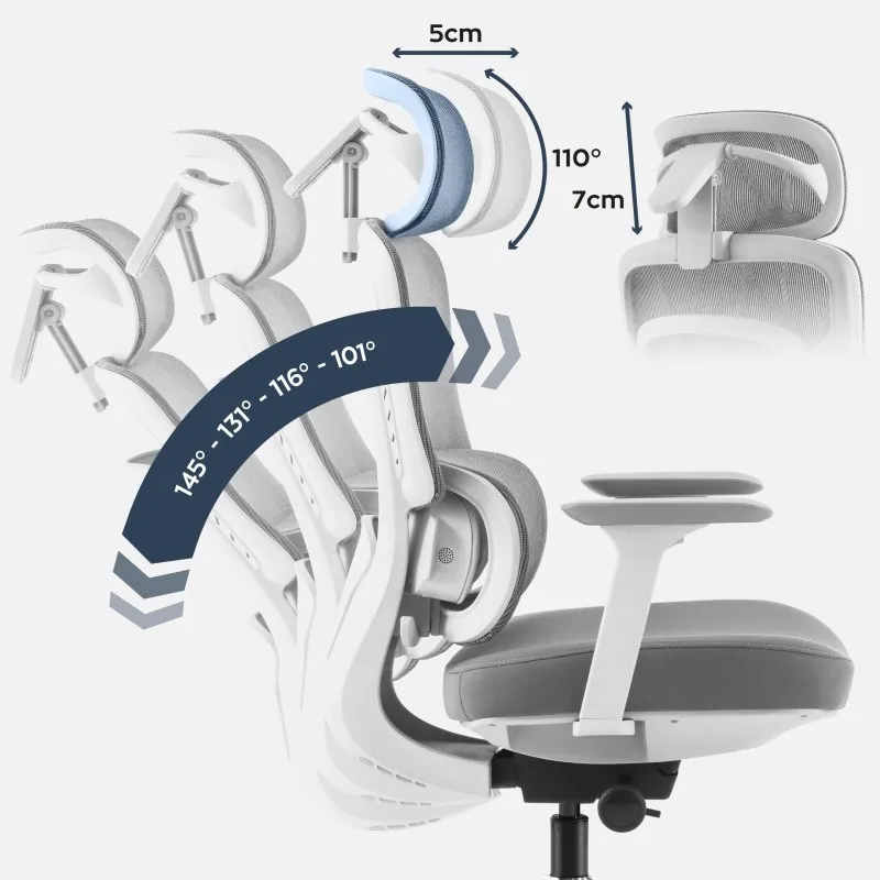Fotel biurowy z masażem Visioner 6.1 Grey 4