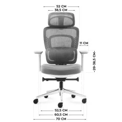 Fotel biurowy z masażem Visioner 6.1 Grey 7
