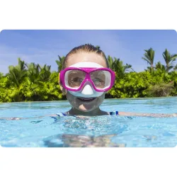 Maska do pływania, różowo-turkusowa, idealna dla dzieci na plażę