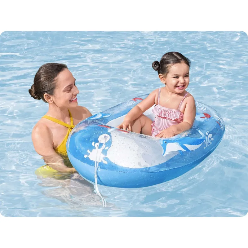 Ponton plażowy delfin 102 x 69 cm, świetny na plażę i basen Bestway 34037