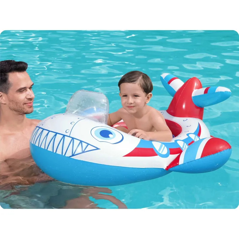 Pontonik plażowy w kolorze niebieskim, idealny do zabawy w wodzie