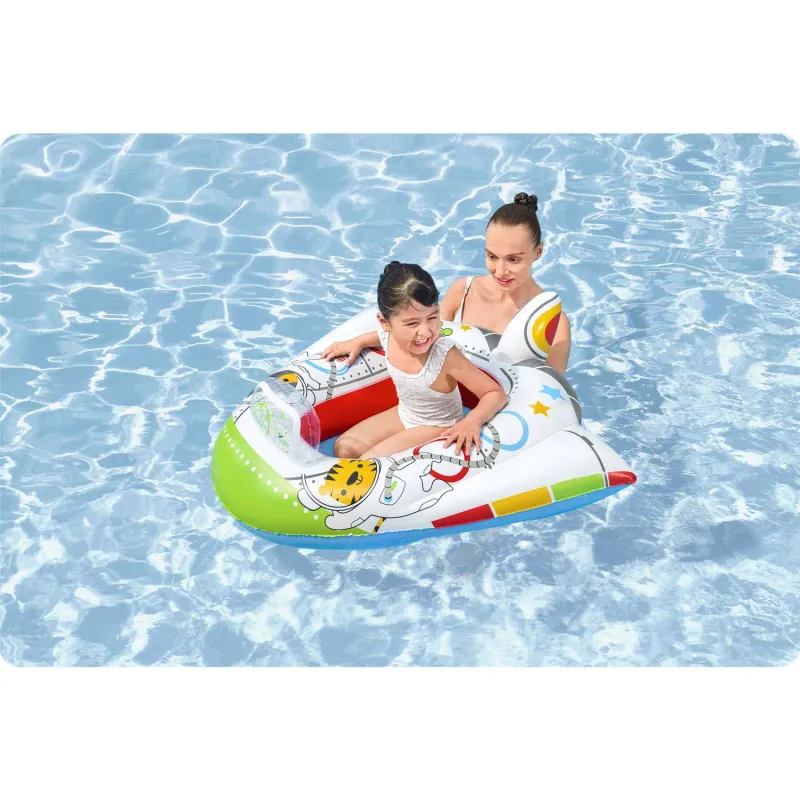 Pontonik plażowy w kształcie statku kosmicznego, świetny do ogrodu i na plażę
