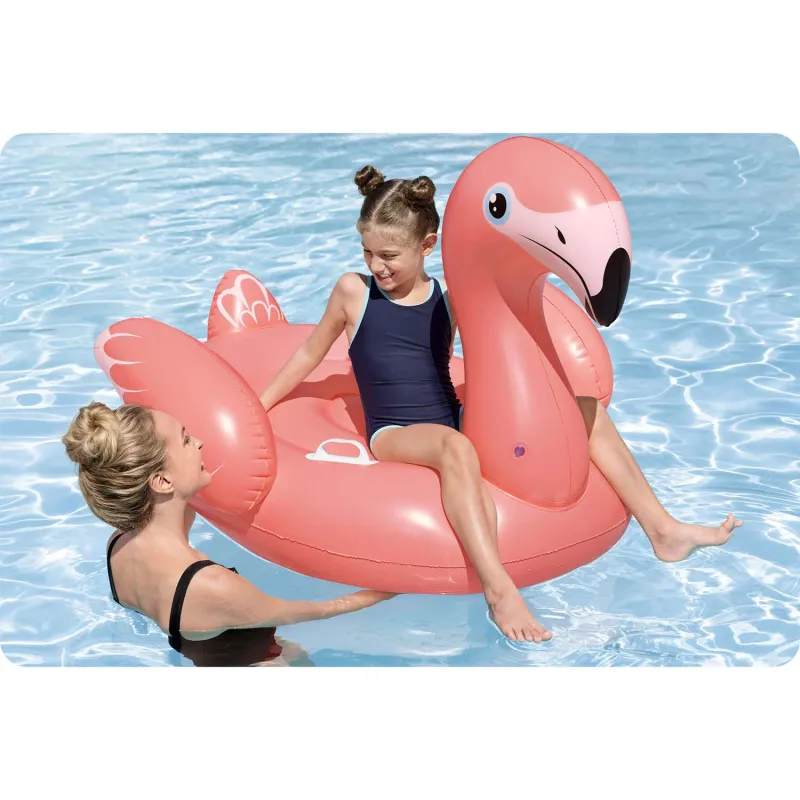Flamingowy materac dmuchany w kolorze różowym 138 x 107 cm Bestway 41525
