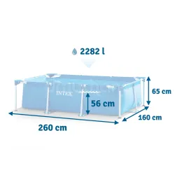 Basen stelażowy 260 x 160 x 65 cm z wytrzymałego materiału PVC