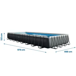 Basen ogrodowy 975 x 488 x 132 cm, idealny do relaksu w ogrodzie