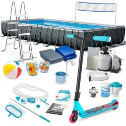 Basen stelażowy 975 x 488 x 132 cm 21w1 INTEX 26378 z dodatkową hulajnogą