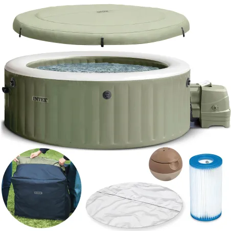 Dmuchane SPA z hydromasażem dla 4 osób, idealne na relaks w ogrodzie