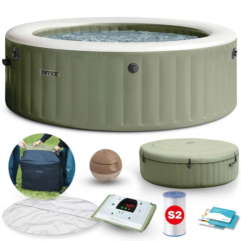 Dmuchane SPA z hydromasażem dla 6 osób, idealne do relaksu w ogrodzie
