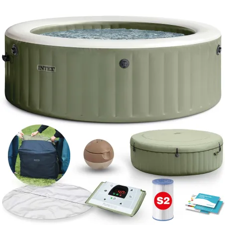 Dmuchane SPA z hydromasażem dla 6 osób, idealne do relaksu w ogrodzie