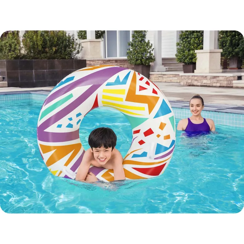 Stylowe białe koło do pływania 107cm Bestway 36228, idealne na plażę