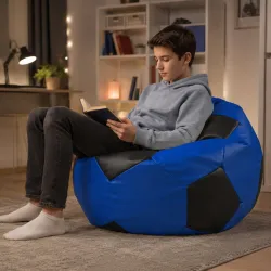 Fotel pufa piłka nożna XL dla dzieci z ekoskóry | Italpouf