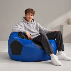 Fotel pufa piłka nożna XL dla dzieci z ekoskóry | Italpouf