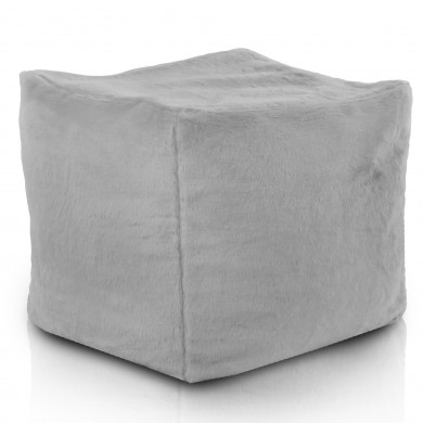 Szara Pufa Futrzana Chic Yeti Cubo